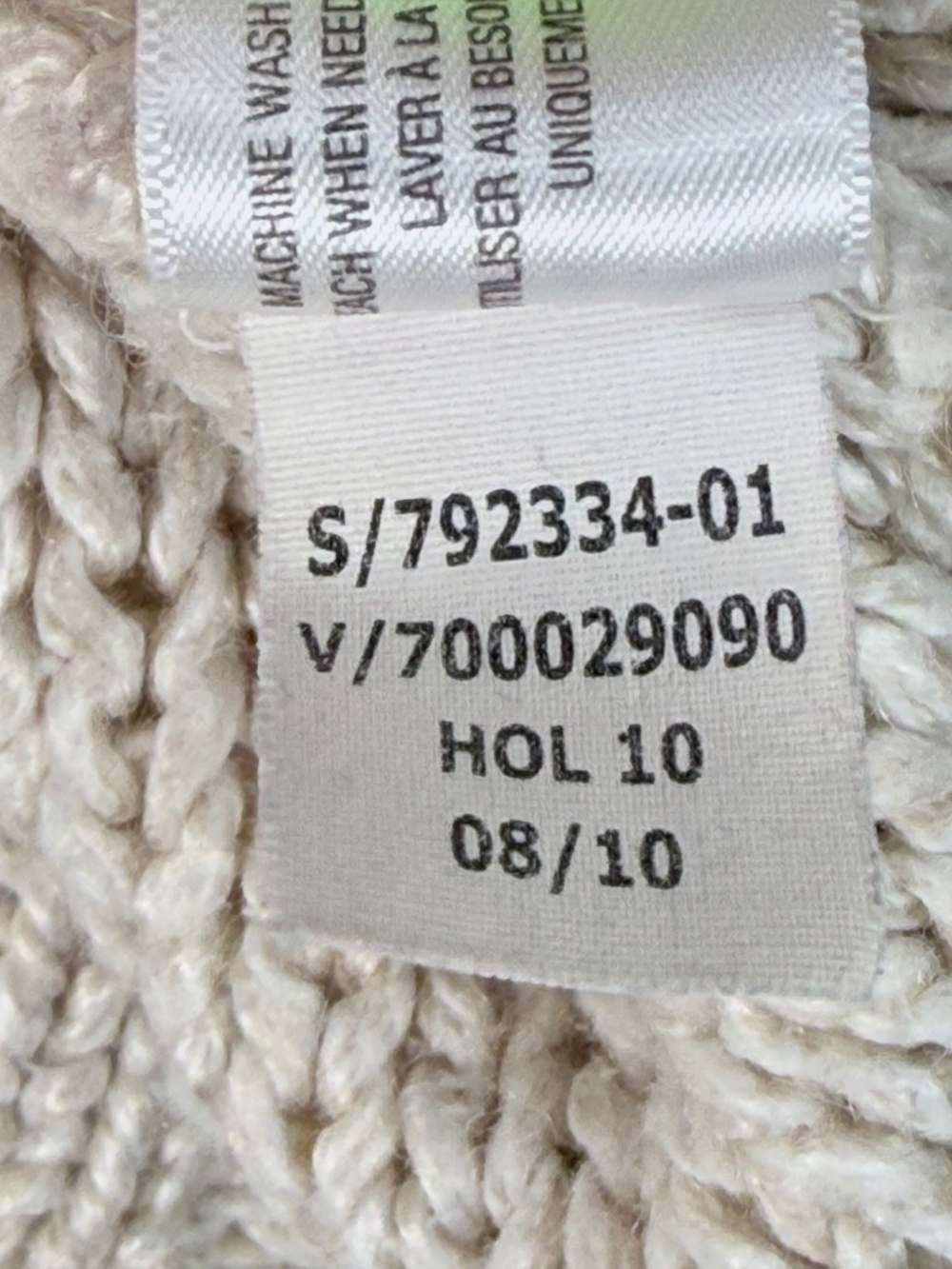 Old Navy Cable Knit Button Front Long Cardigan Sweater Cream Beige L/G - Picture 4 of 6
